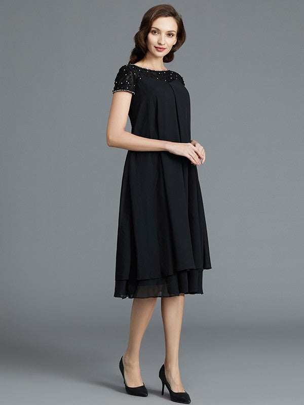 A-Line Chiffon Sleeveless Knee-Length Dress - Chloe Dress