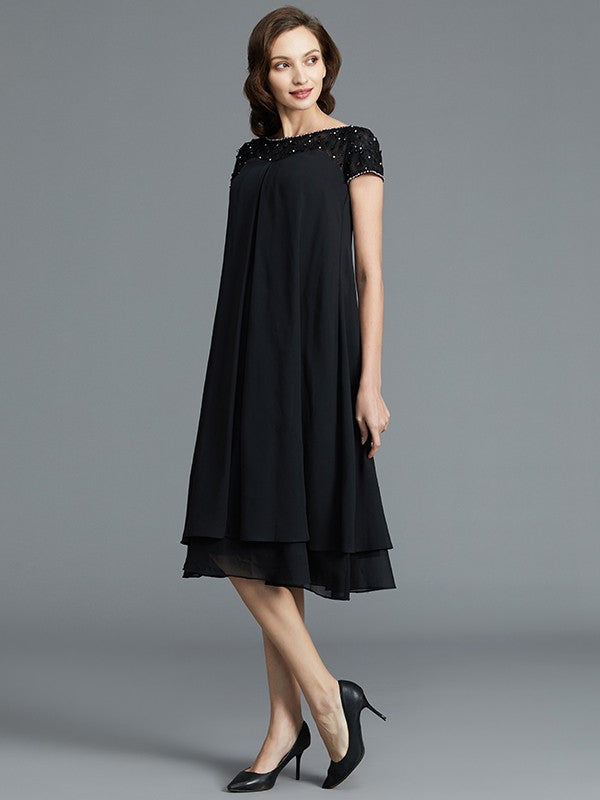A-Line Chiffon Sleeveless Knee-Length Dress - Chloe Dress