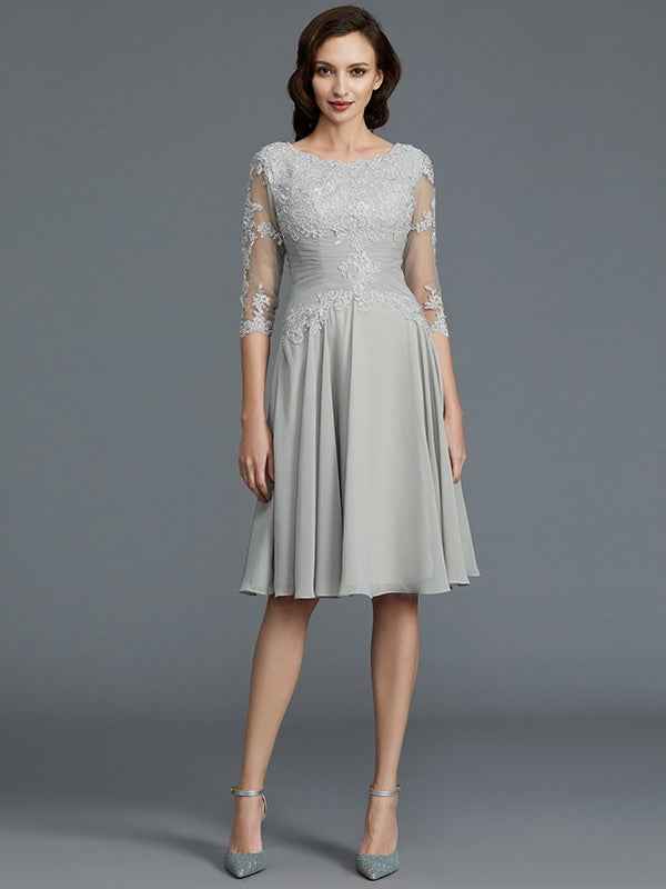 A-Line Chiffon Applique Knee-Length Dress - Chloe Dress