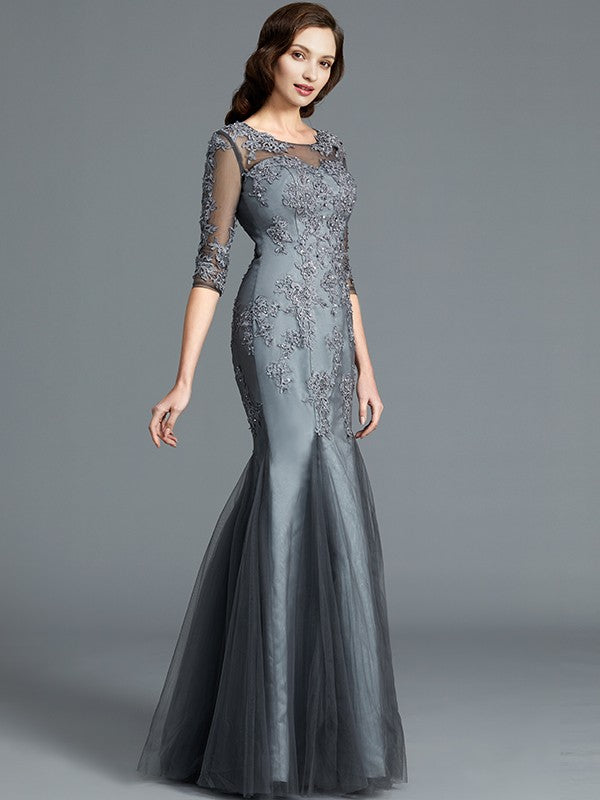 Sheath Tulle Applique Floor-Length Dress - Chloe Dress