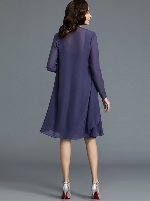 Sheath Chiffon Sleeveless Knee-Length Dress - Chloe Dress