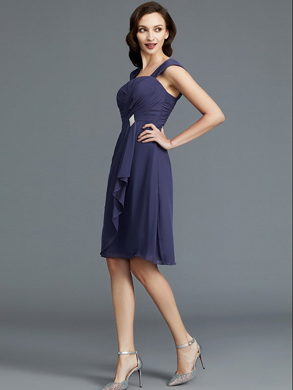 Sheath Chiffon Sleeveless Knee-Length Dress - Chloe Dress