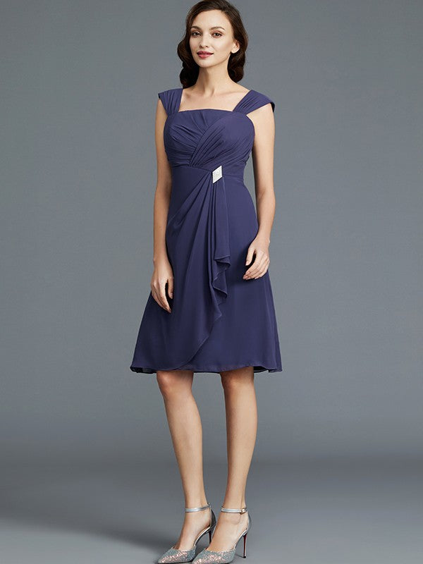 Sheath Chiffon Sleeveless Knee-Length Dress - Chloe Dress
