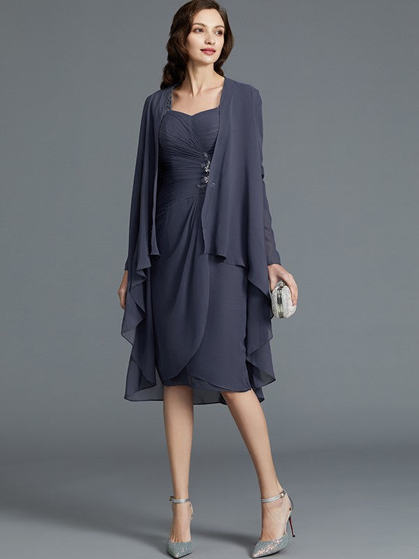 Sheath Sweetheart Chiffon Knee-Length Dress - Chloe Dress
