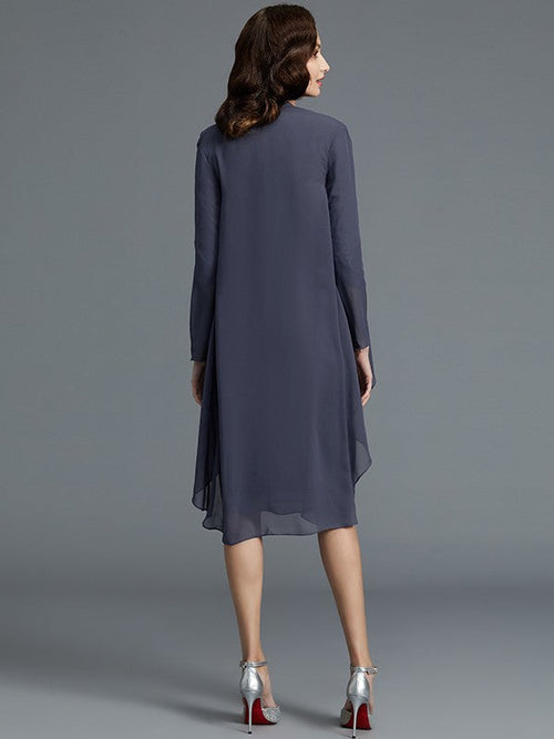 Sheath Sweetheart Chiffon Knee-Length Dress - Chloe Dress