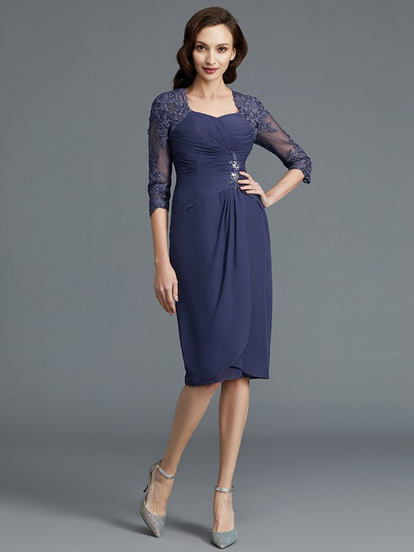 Sheath Sweetheart Chiffon Knee-Length Dress - Chloe Dress