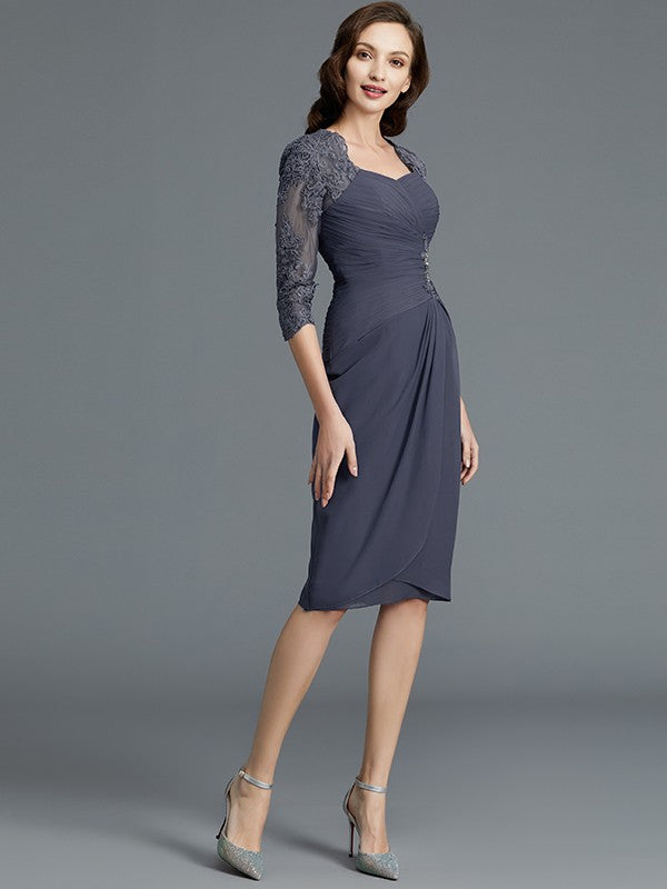 Sheath Sweetheart Chiffon Knee-Length Dress - Chloe Dress