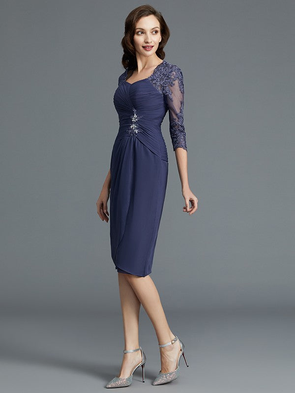 Sheath Sweetheart Chiffon Knee-Length Dress - Chloe Dress
