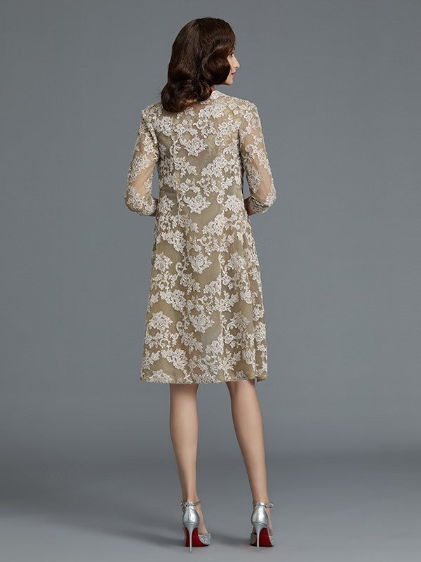 Sheath Sleeveless Applique Knee-Length Dress - Chloe Dress