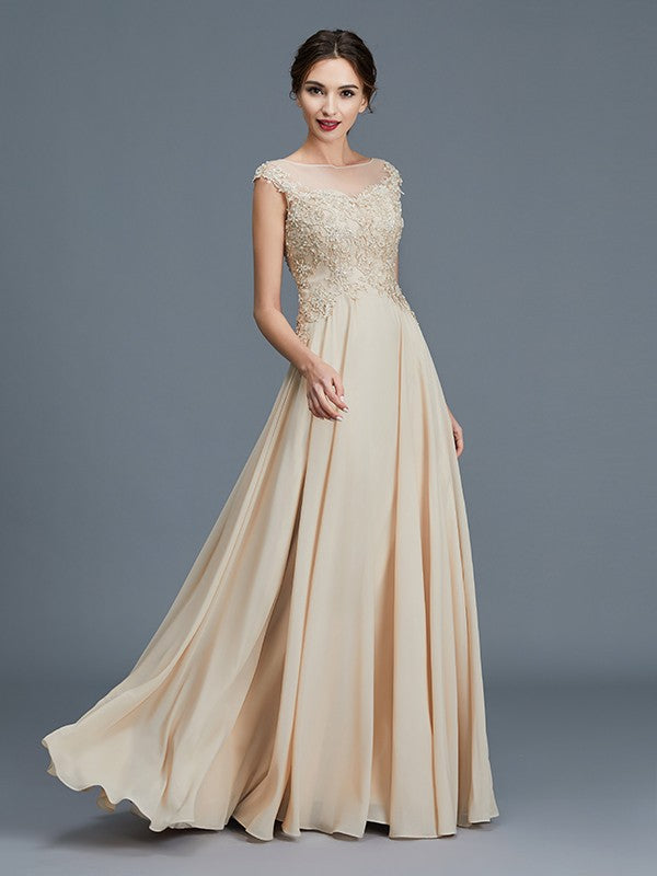 A-Line Chiffon Sleeveless Ruffled Floor-Length Dress - Chloe Dress