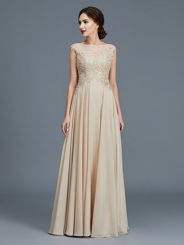 A-Line Chiffon Sleeveless Ruffled Floor-Length Dress - Chloe Dress