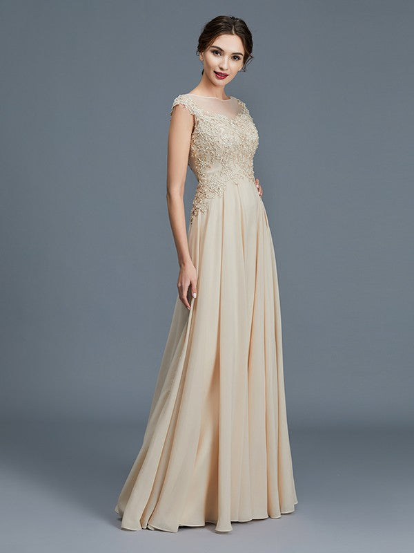 A-Line Chiffon Sleeveless Ruffled Floor-Length Dress - Chloe Dress