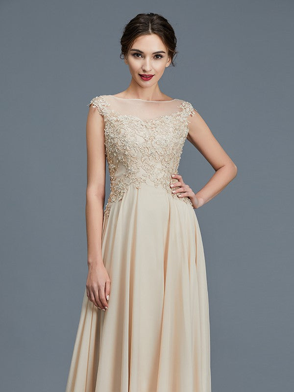 A-Line Chiffon Sleeveless Ruffled Floor-Length Dress - Chloe Dress