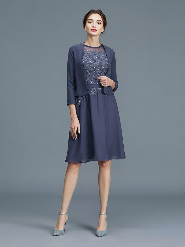 A-Line Chiffon Sleeveless Knee-Length Dress - Chloe Dress
