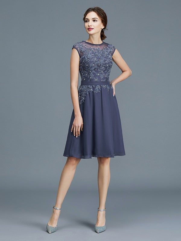 A-Line Chiffon Sleeveless Knee-Length Dress - Chloe Dress