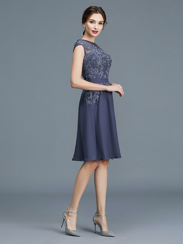 A-Line Chiffon Sleeveless Knee-Length Dress - Chloe Dress