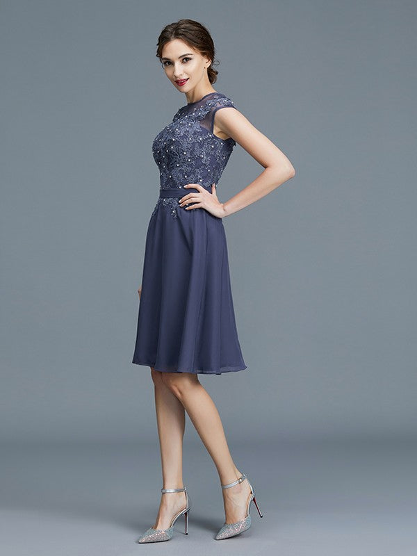 A-Line Chiffon Sleeveless Knee-Length Dress - Chloe Dress