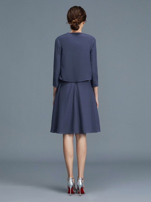 A-Line Chiffon Sleeveless Knee-Length Dress - Chloe Dress