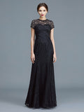 Mermaid Lace Short Sleeve Floor-Length Dress - Chloe Dress