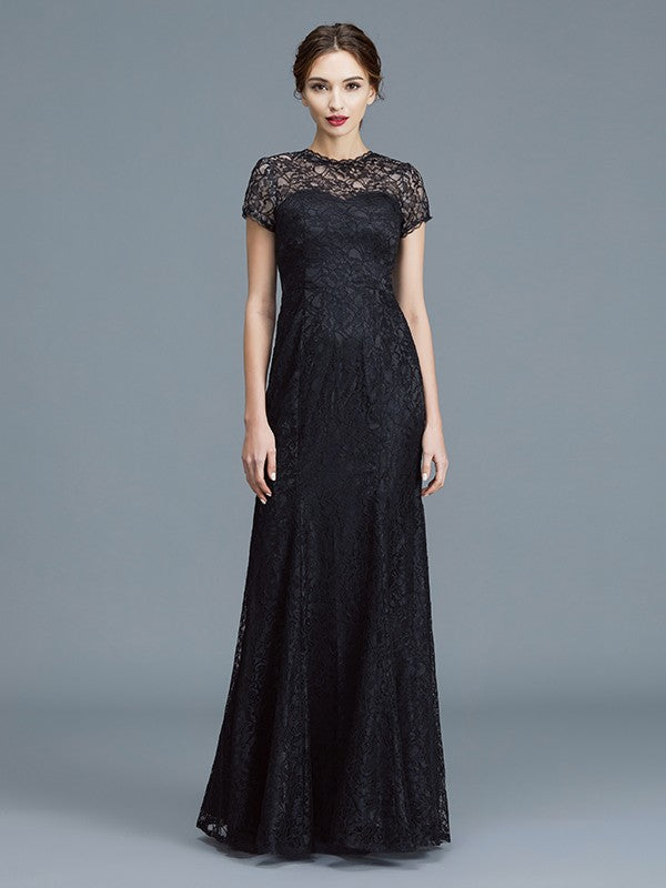 Mermaid Lace Short Sleeve Floor-Length Dress - Chloe Dress