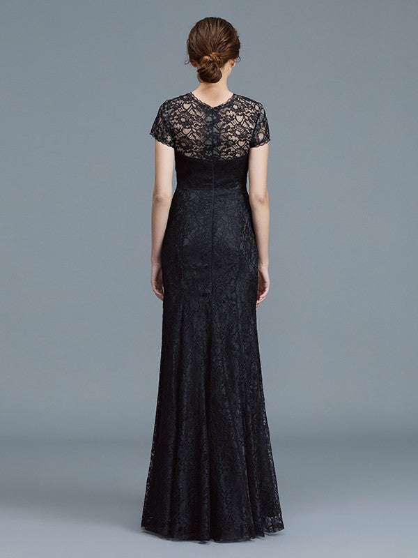 Mermaid Lace Short Sleeve Floor-Length Dress - Chloe Dress