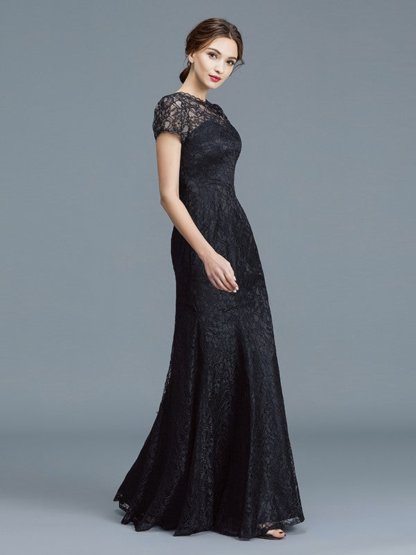 Mermaid Lace Short Sleeve Floor-Length Dress - Chloe Dress