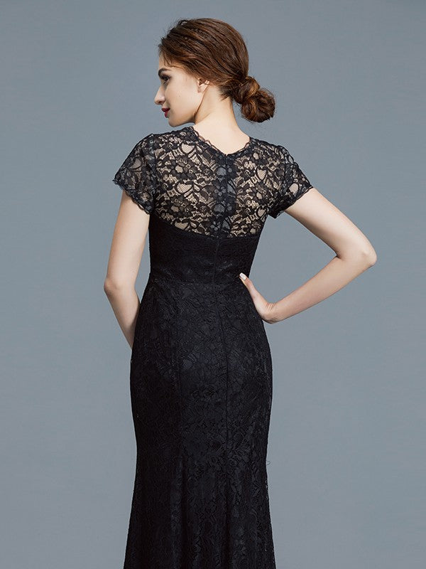 Mermaid Lace Short Sleeve Floor-Length Dress - Chloe Dress