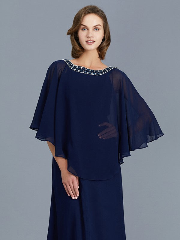 Sheath Chiffon Long Sleeve Floor-Length Dress - Chloe Dress
