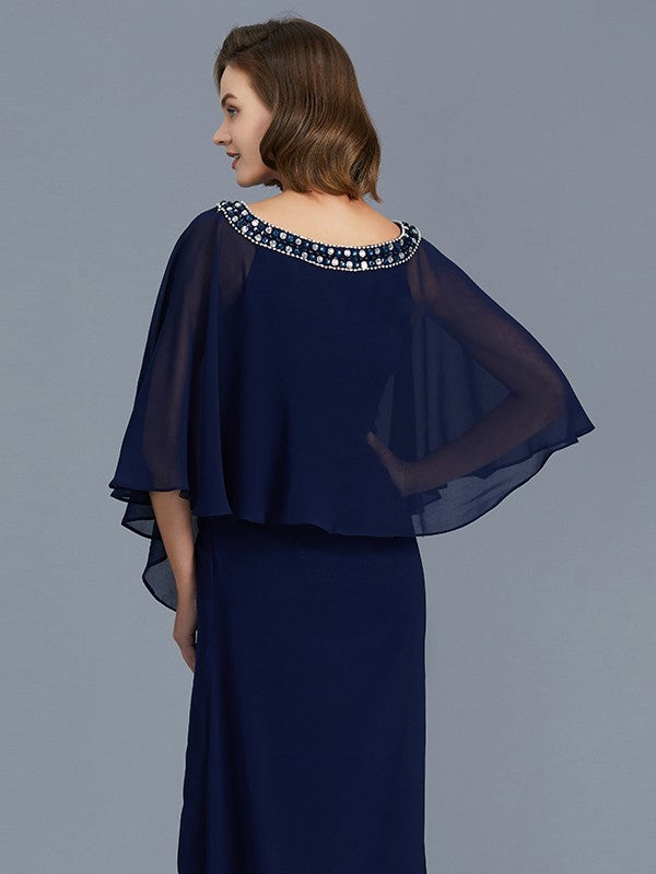 Sheath Chiffon Long Sleeve Floor-Length Dress - Chloe Dress