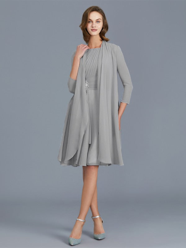 A-Line Chiffon Sleeveless Ruffled Knee-Length Dress - Chloe Dress