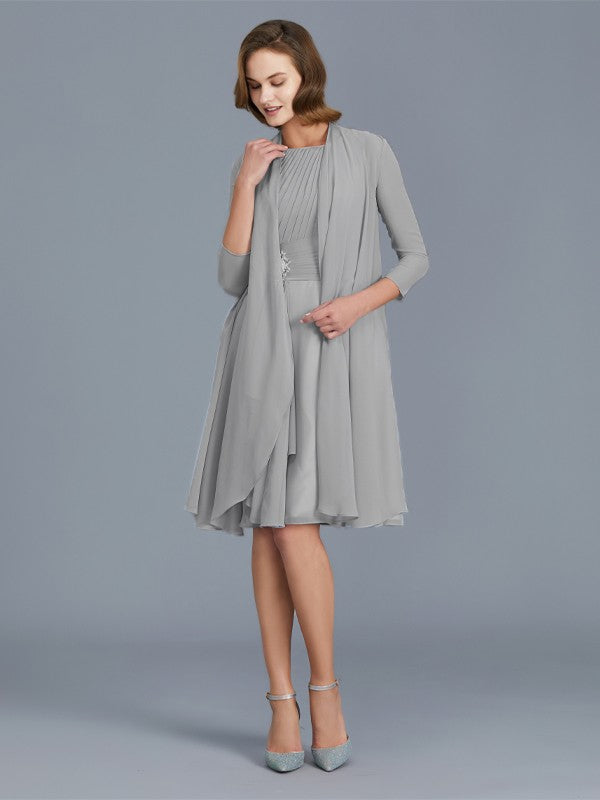 A-Line Chiffon Sleeveless Ruffled Knee-Length Dress - Chloe Dress