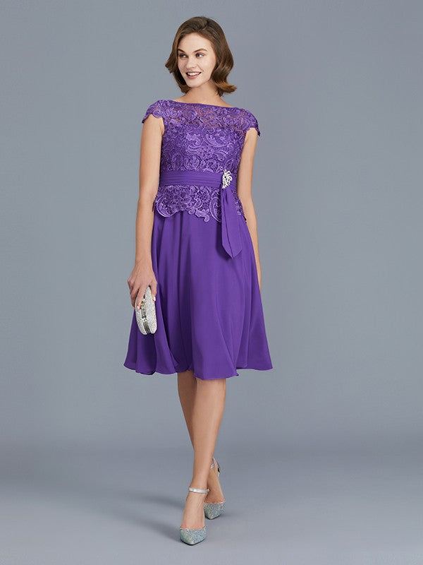 A-Line Chiffon Sleeveless Tea-Length Dress - Chloe Dress