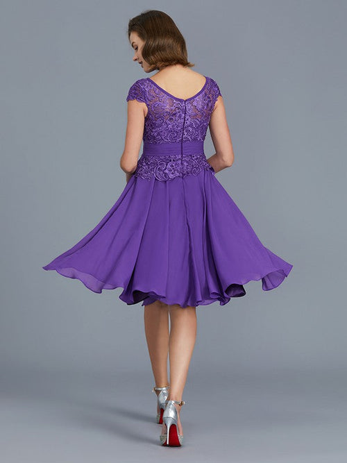 A-Line Chiffon Sleeveless Tea-Length Dress - Chloe Dress