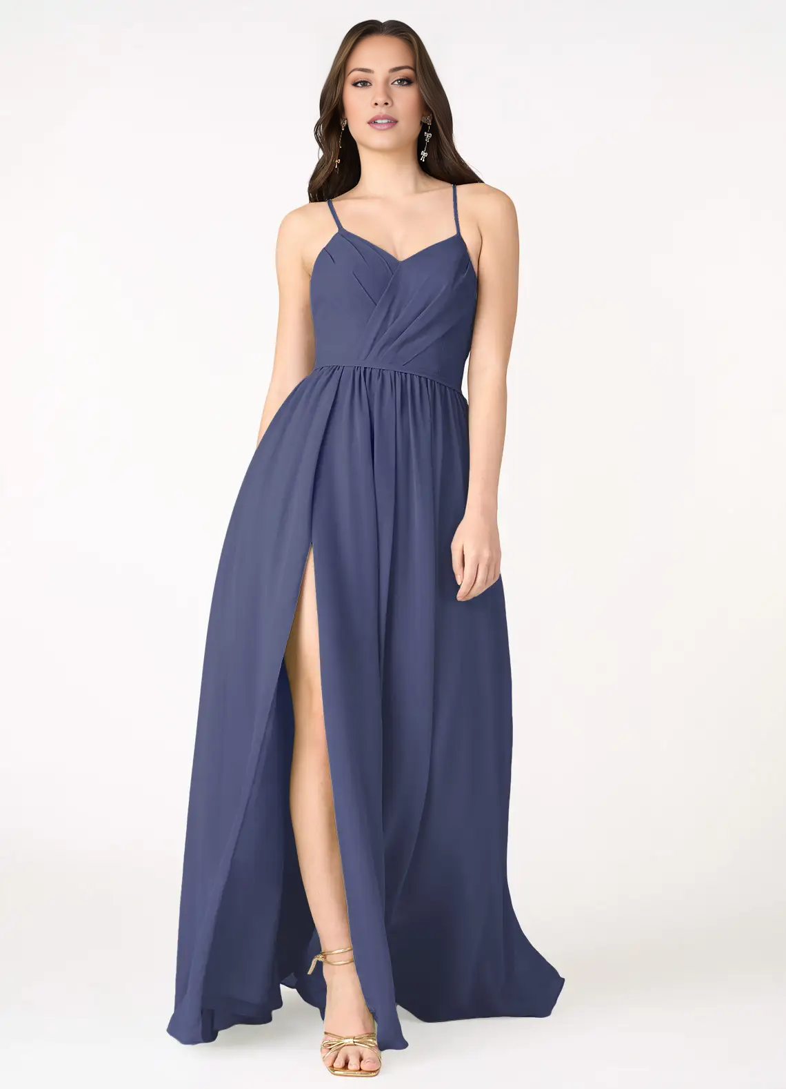 A-Line V-Neck Backless Floor-Length Evening Dress - Chloe Dress