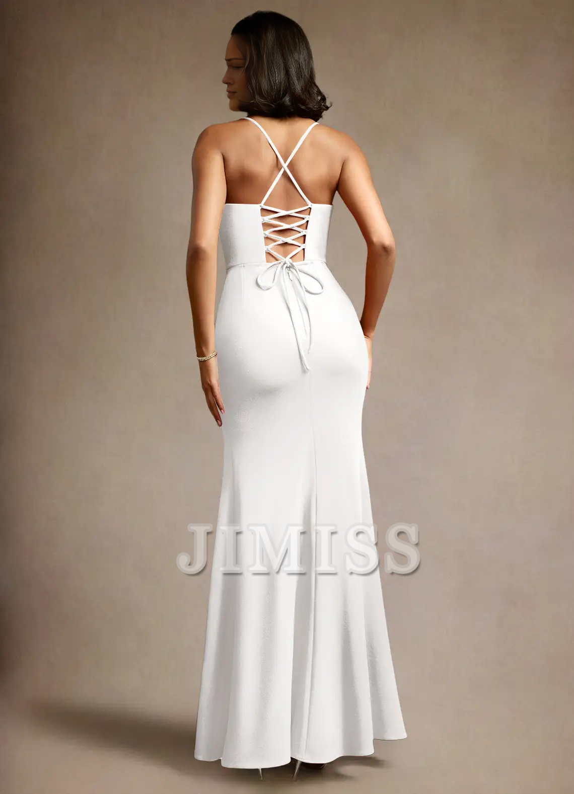 V-Neck Backless High Slit Floor-Length Evening Dress - Chloe Dress