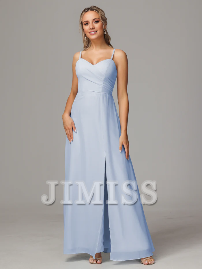 Sweetheart Chiffon High Slit Wedding Dress - Chloe Dress