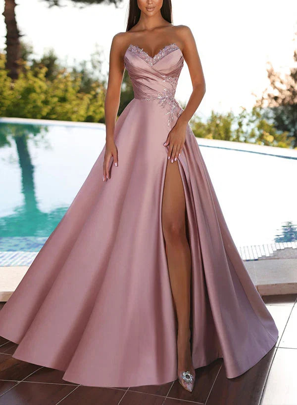 Princess Strapless High Slit Prom Dress - Chloe Dress