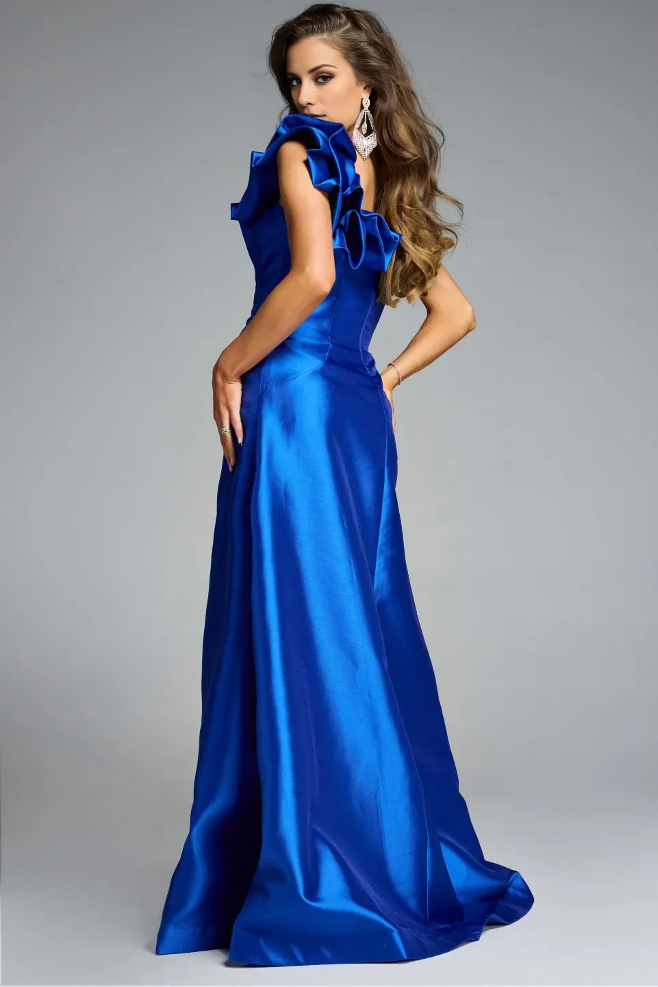 A-Line Satin Asymmetric Floor-Length Evening Dress - Chloe Dress