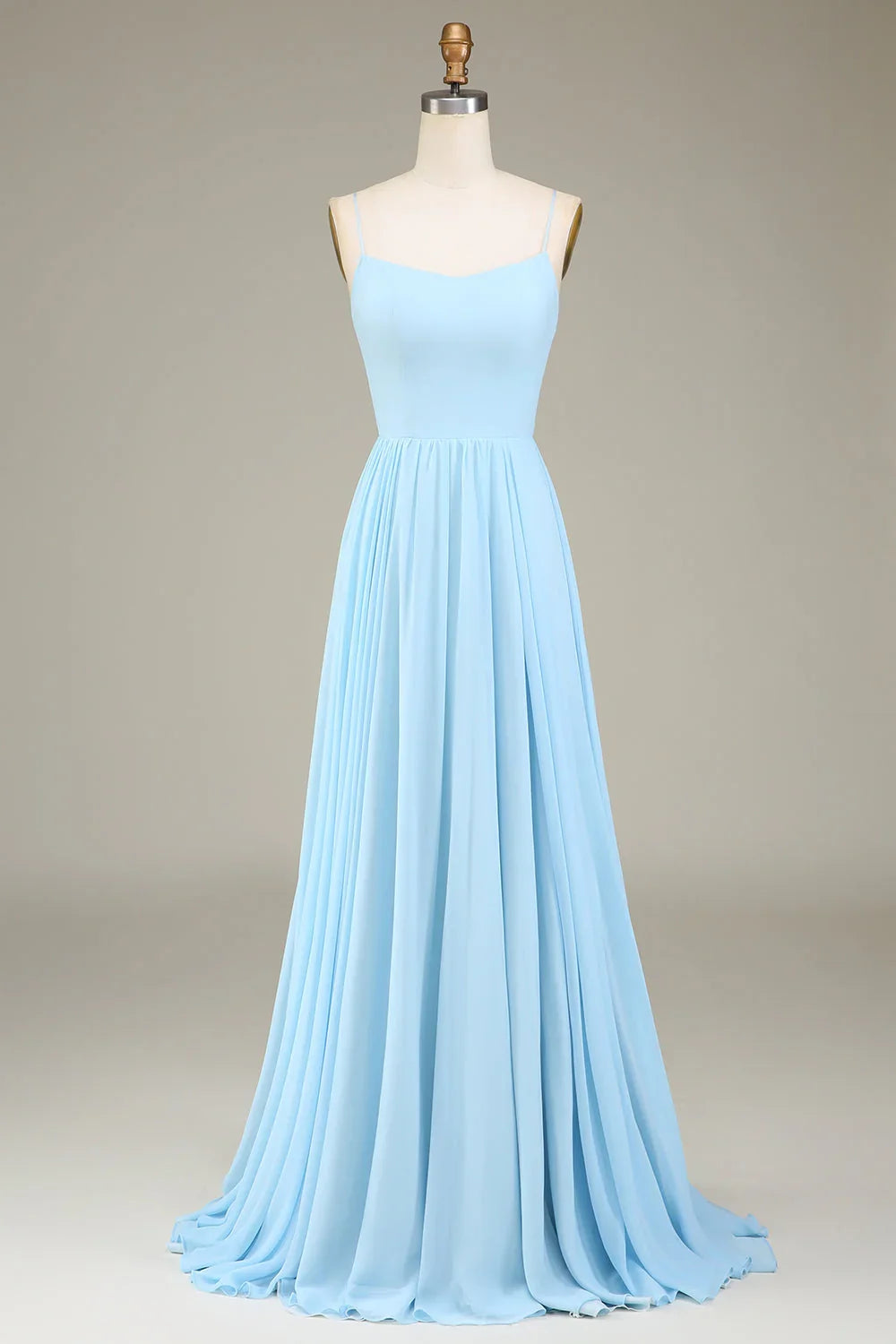 Sky Blue A-Line Chiffon Wedding Dress - Chloe Dress