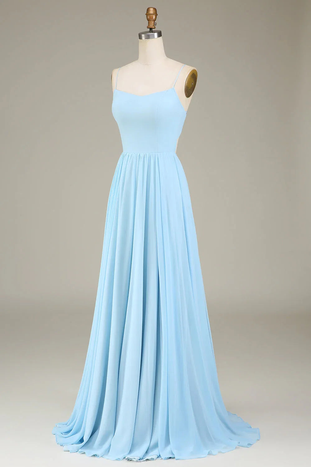 Sky Blue A-Line Chiffon Wedding Dress - Chloe Dress