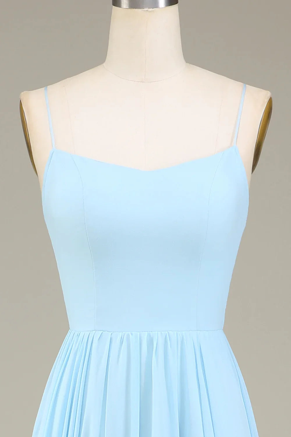Sky Blue A-Line Chiffon Wedding Dress - Chloe Dress