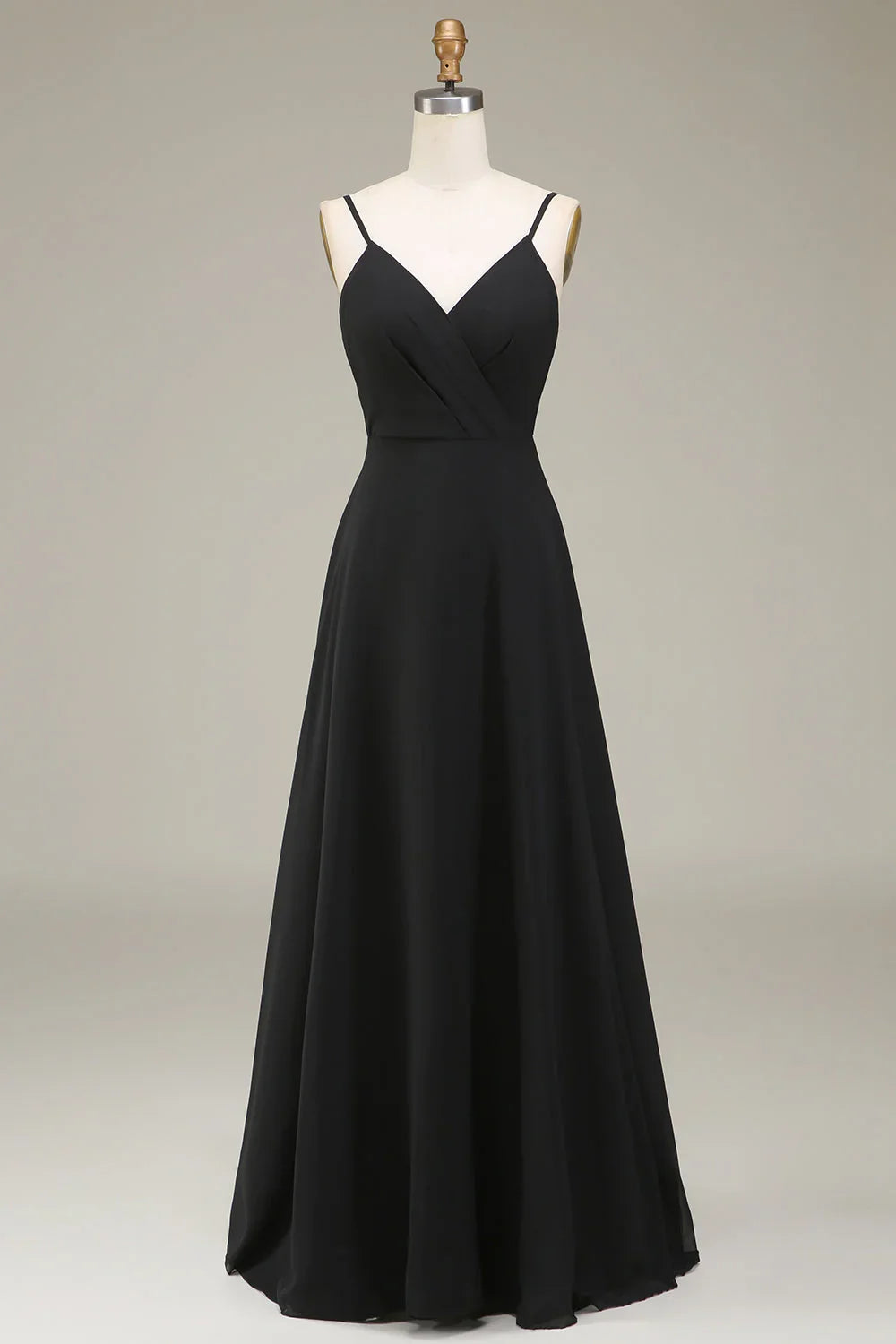 Black A-Line Chiffon Wedding Dress - Chloe Dress