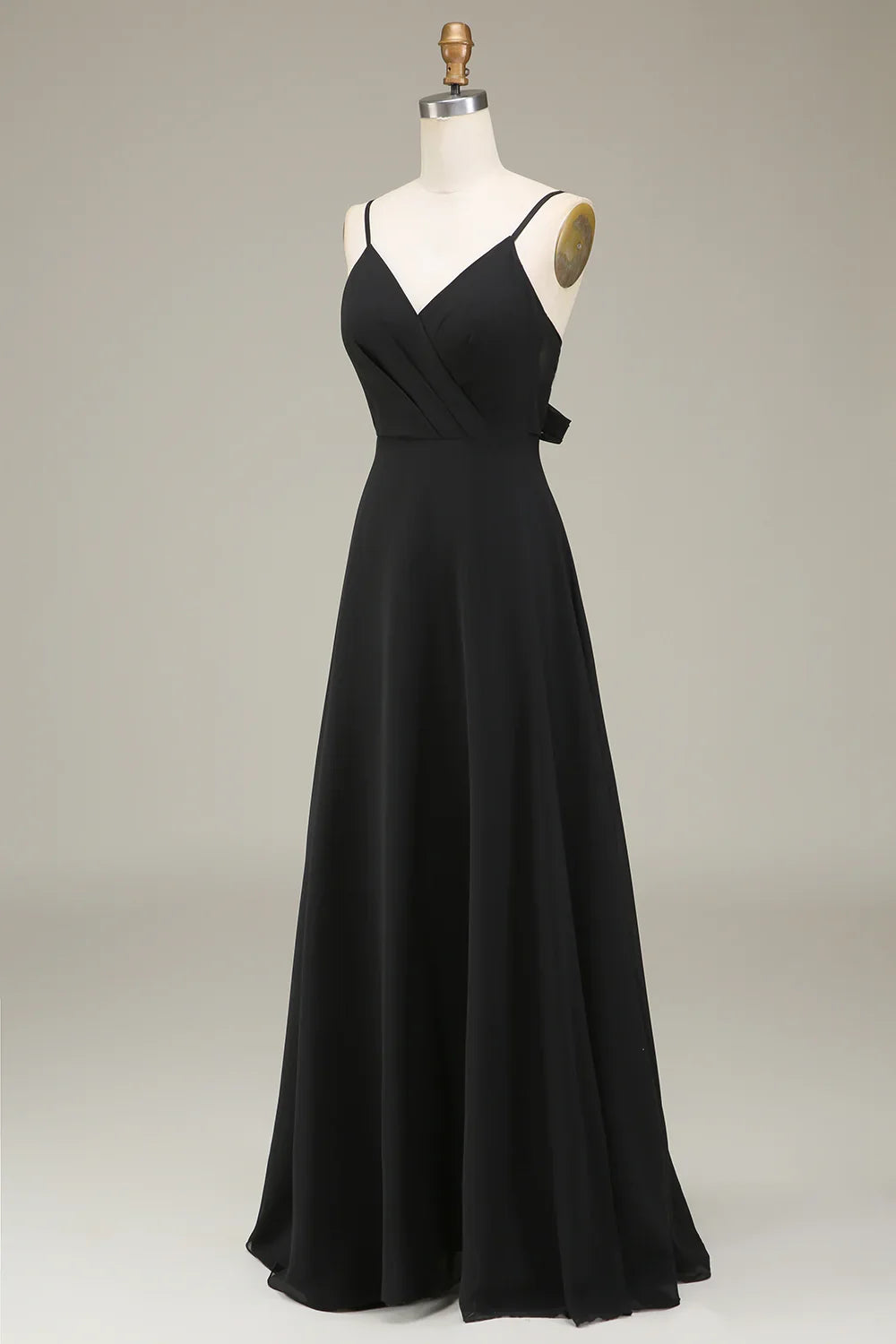 Black A-Line Chiffon Wedding Dress - Chloe Dress
