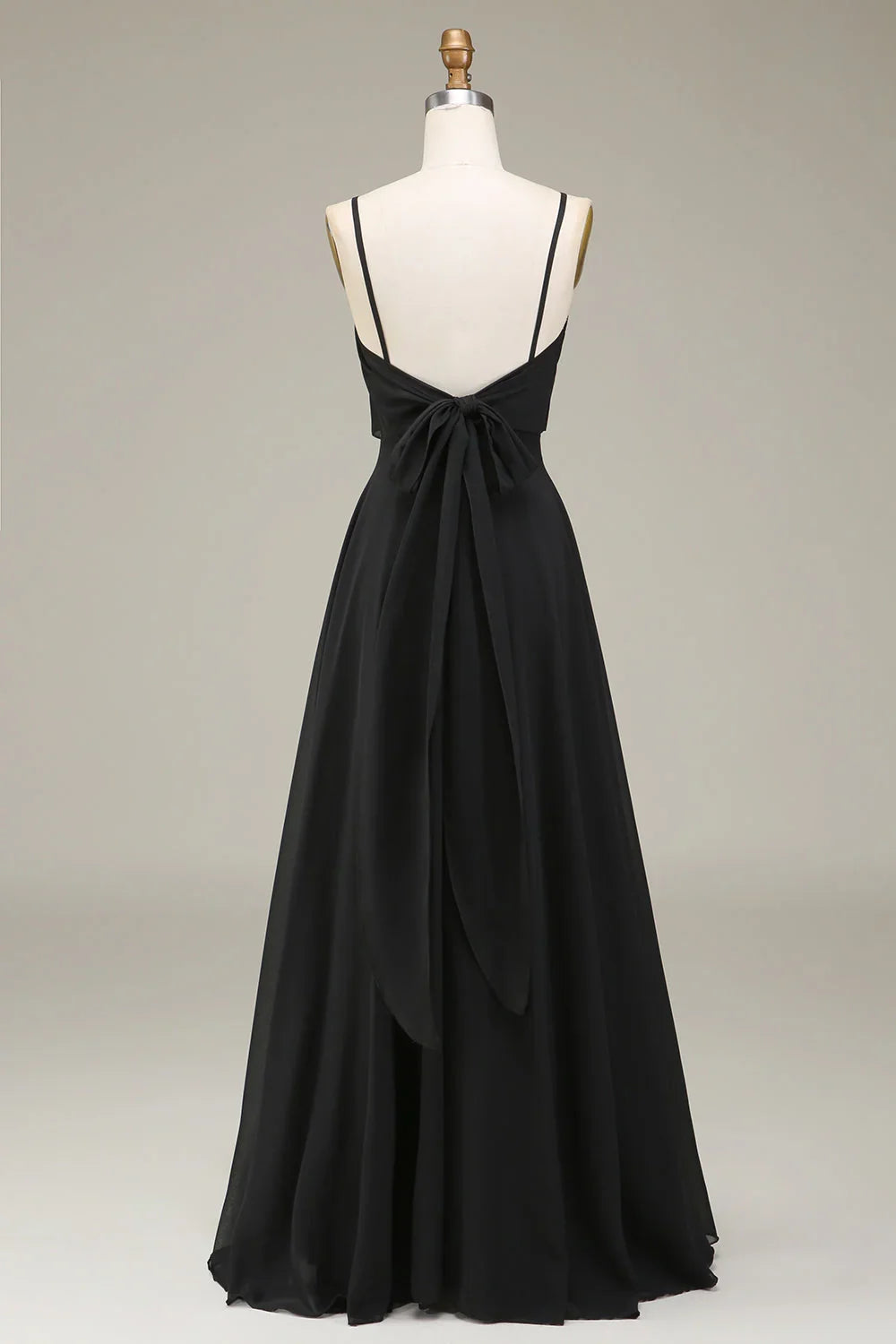 Black A-Line Chiffon Wedding Dress - Chloe Dress