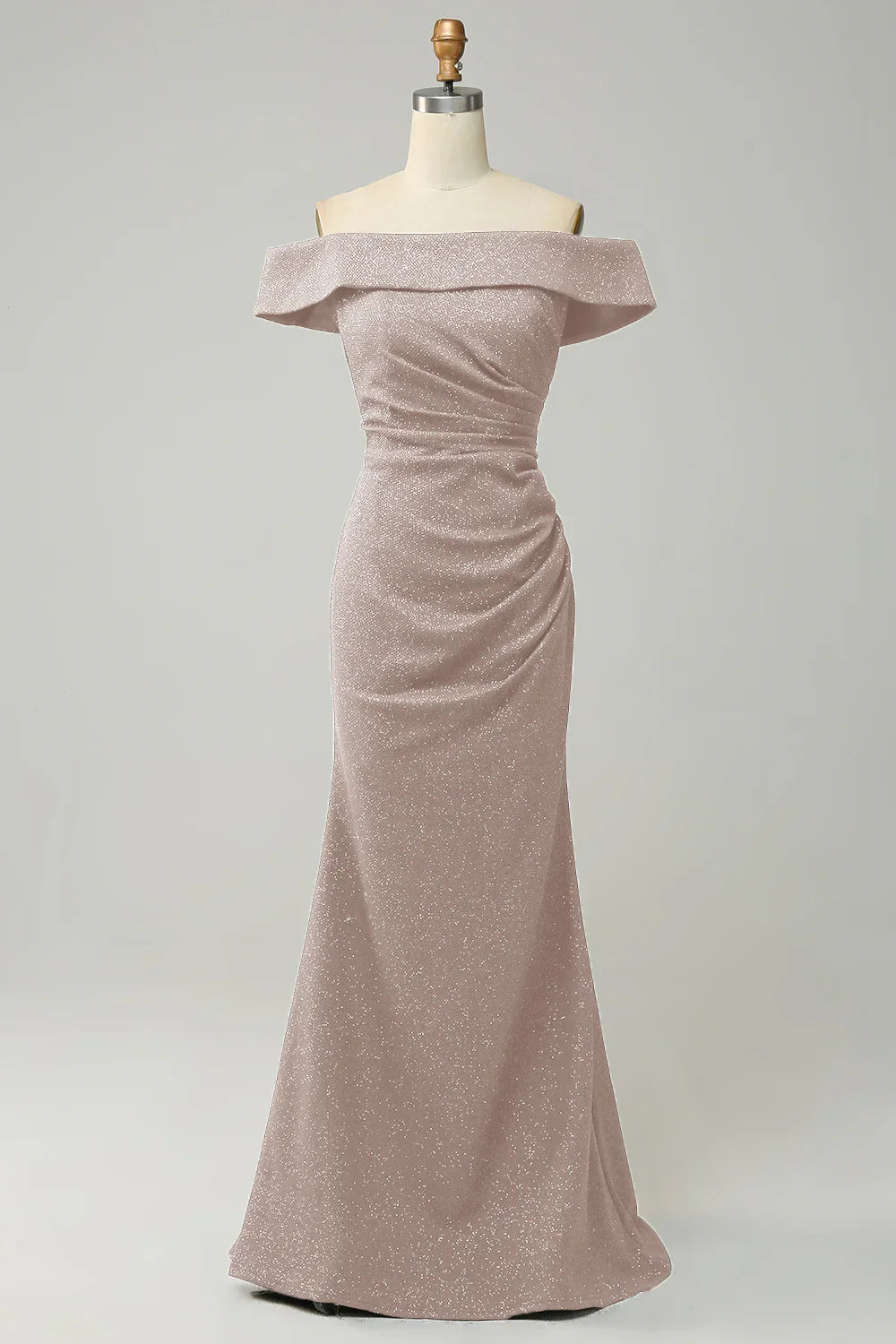 Navy Blue Off-Shoulder Wedding Dress - Chloe Dress