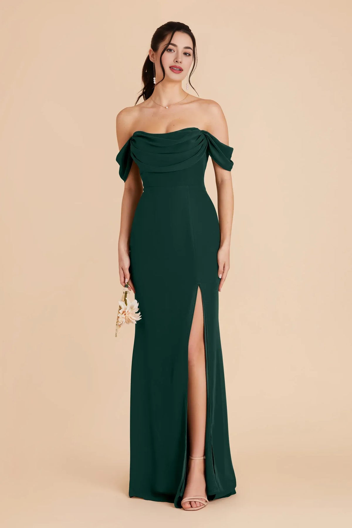 Mermaid Strapless Chiffon Sleeveless High Slit Floor-Length Wedding Dress - Chloe Dress