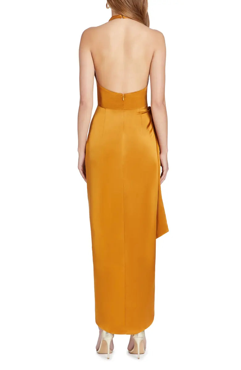 Off-Shoulder Satin Sleeveless Backless Prom Dress - Chloe Dress