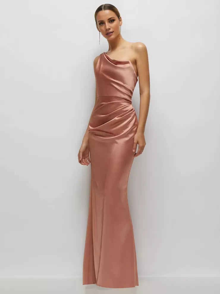 Off-Shoulder Sleeveless Backless Asymmetric Floor-Length Prom Dress - Chloe Dress
