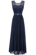 Navy Blue Lace Wedding Dress - Chloe Dress