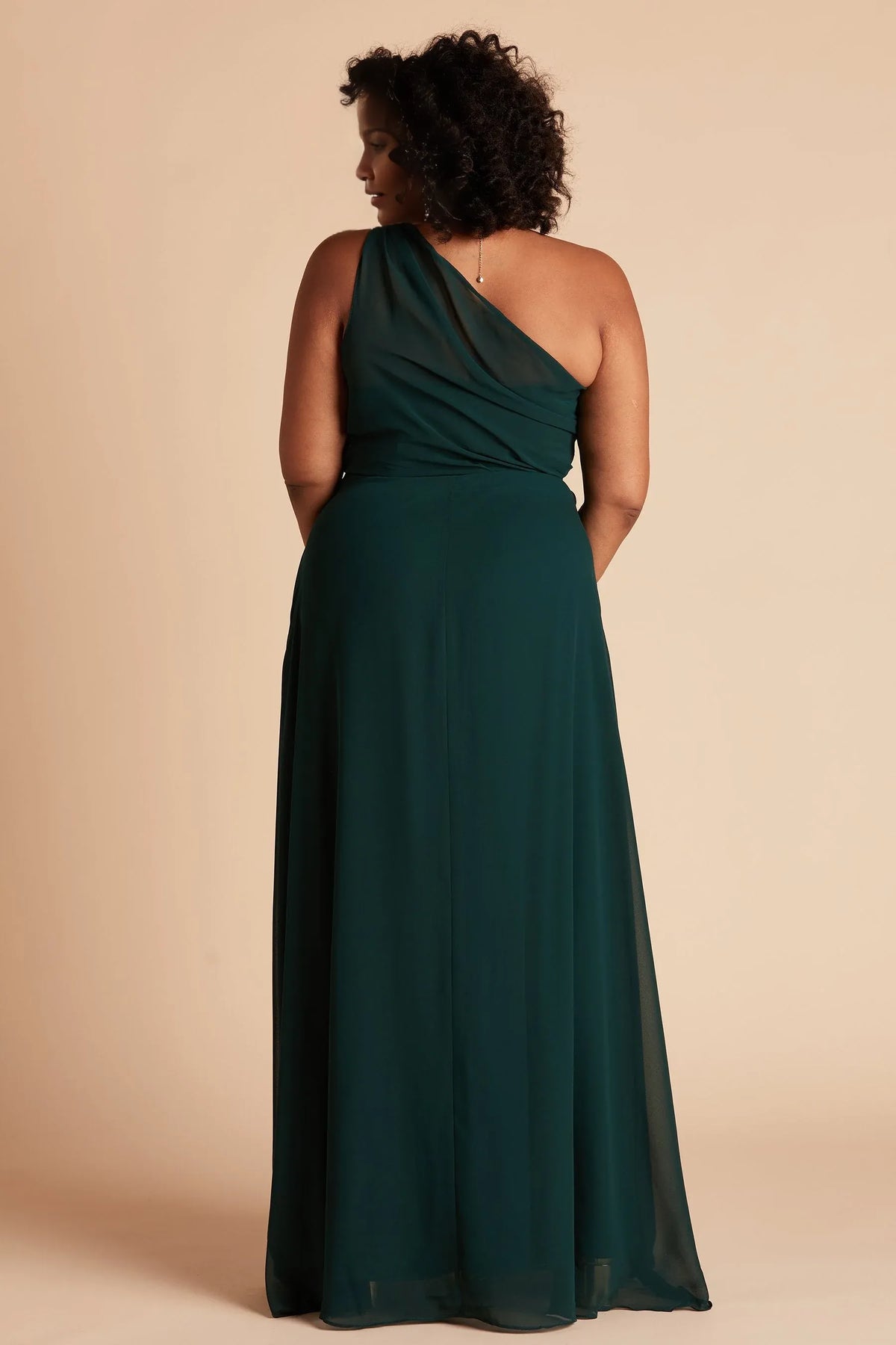 A-Line One-Shoulder Chiffon Sleeveless Pleated Floor-Length Wedding Dress - Chloe Dress